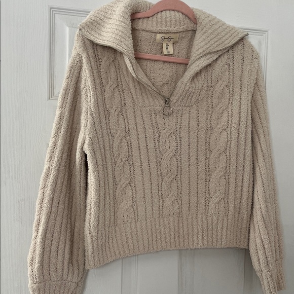 Jessica Simpson Sweaters - Jessica Simpson Cream Cable Knit Cowl Sweater